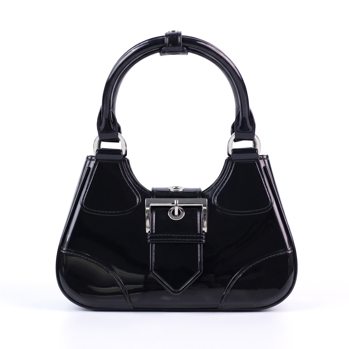 Women's Glossy Jelly Top Handle Bag, front view