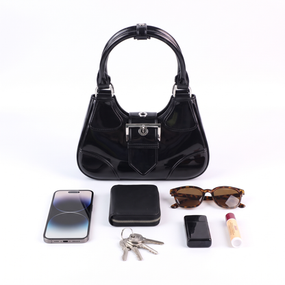 Women's Glossy Jelly Top Handle Bag, what fits inside