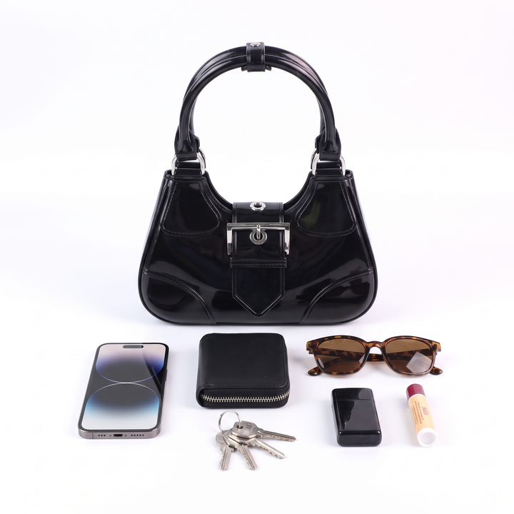 Women's Glossy Jelly Top Handle Bag, what fits inside