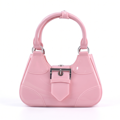 Women's Glossy Jelly Top Handle Bag in Pink
