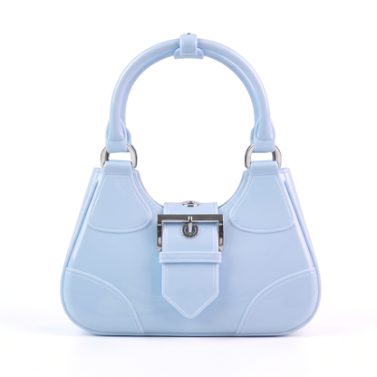 Women's Glossy Jelly Top Handle Bag in Sky Blue