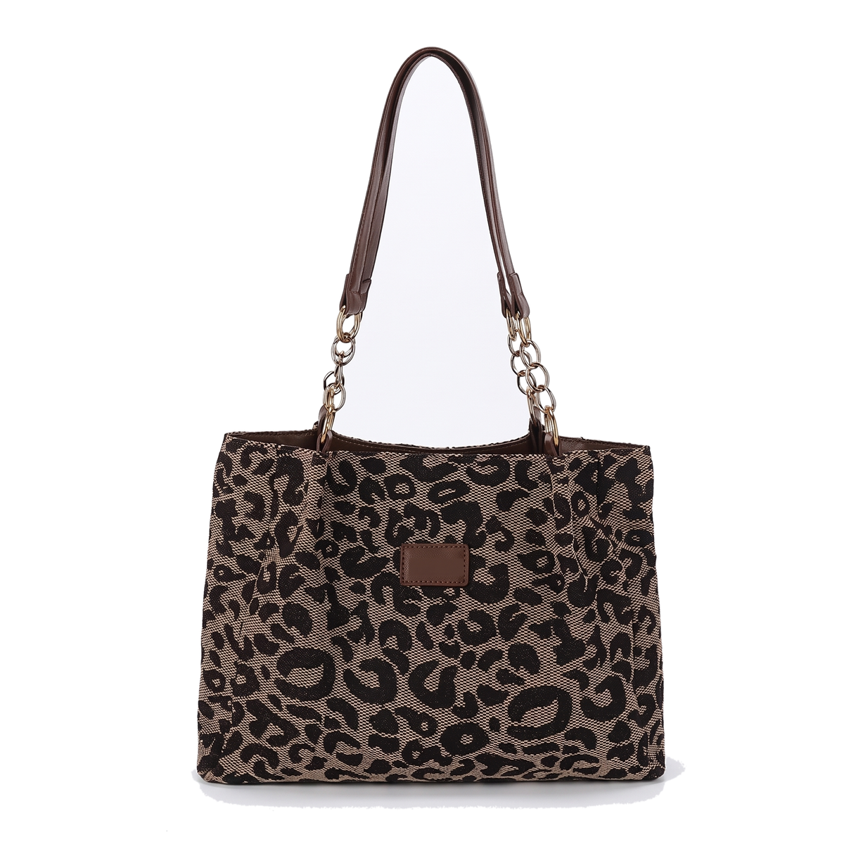 Women's Jacquard Chain Handle Tote Bag, front view