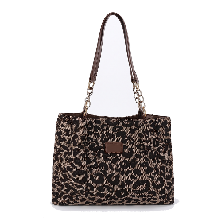 Women's Jacquard Chain Handle Tote Bag, front view