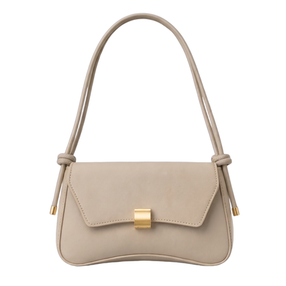 Women's Knotted Strap Faux Leather Baguette Bag, front view