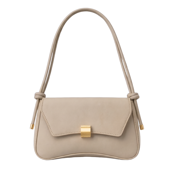 Women's Knotted Strap Faux Leather Baguette Bag, front view