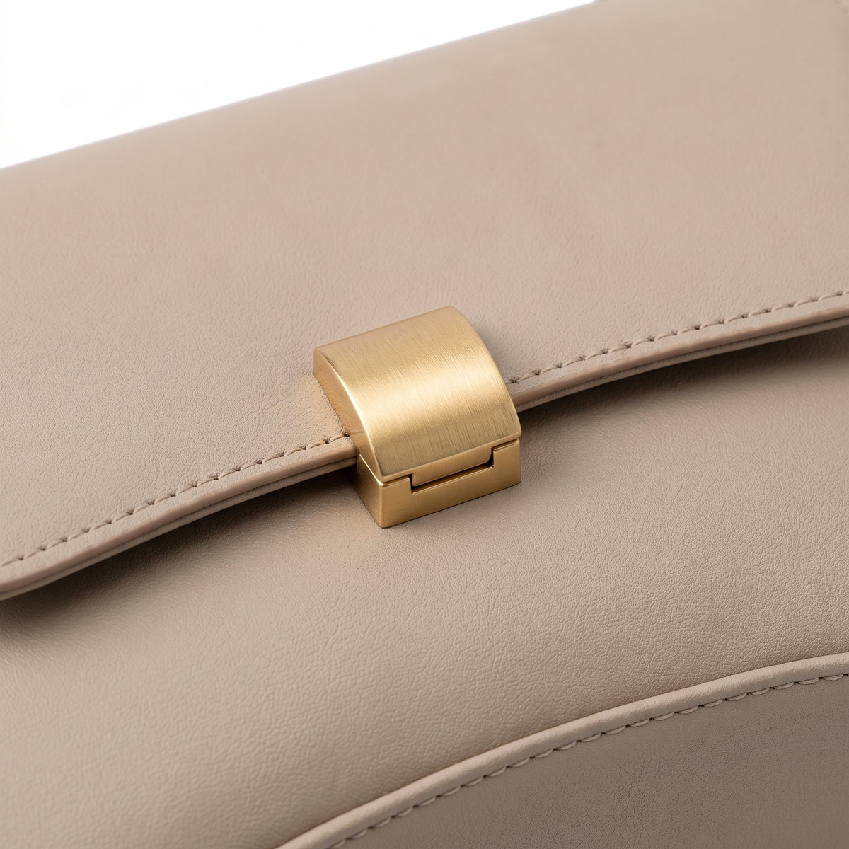 Women's Knotted Strap Faux Leather Baguette Bag, hardware close-up