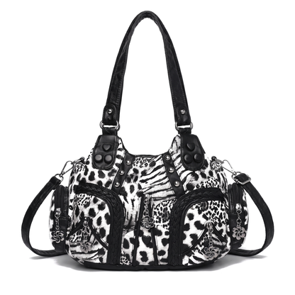 Women's Leopard Print Hobo Bag, front view