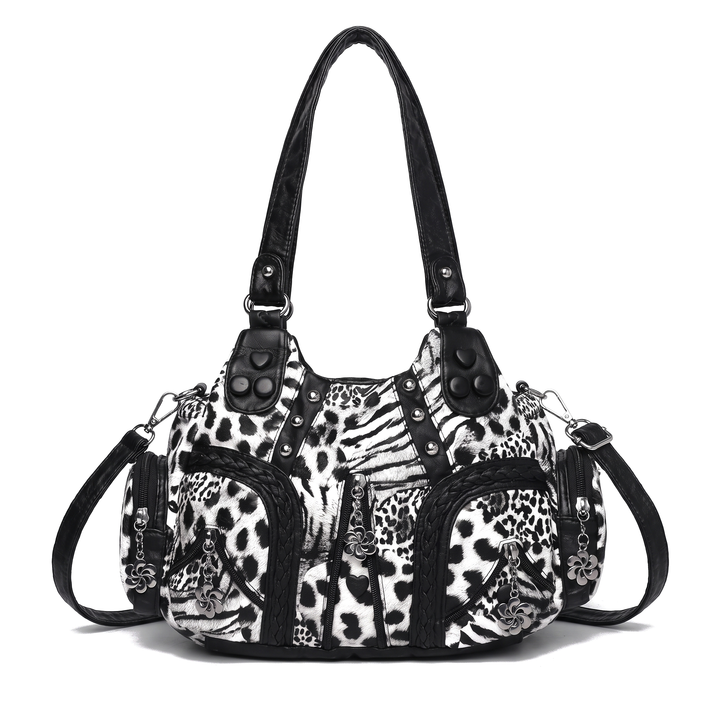 Women's Leopard Print Hobo Bag, front view