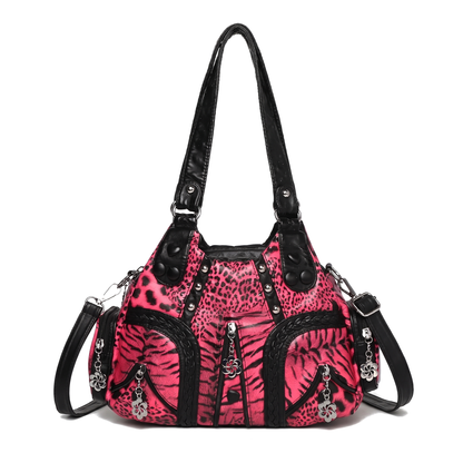 Women's Leopard Print Hobo Bag in Pink Leopard