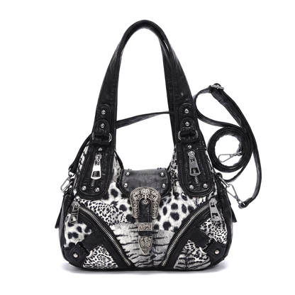 Women's Leopard Print Hobo Bag, front view