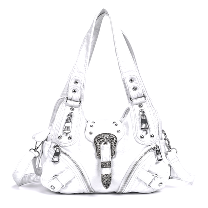 Women's Leopard Print Hobo Bag in White