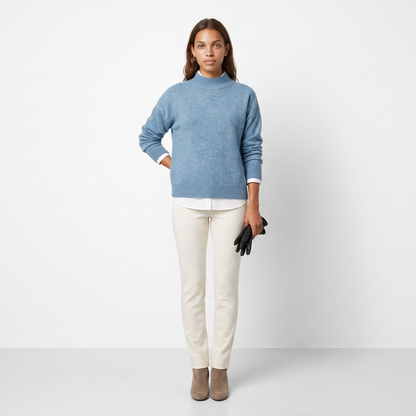 Sunoire womens loose fit cashmere sweater front hero 01