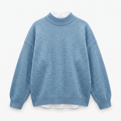 Sunoire womens loose fit cashmere sweater garment flatlay 01