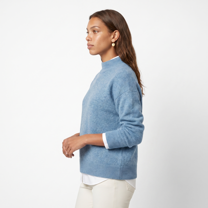 Sunoire womens loose fit cashmere sweater top side crop 01