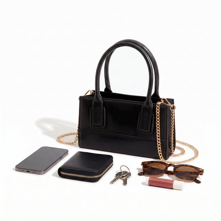 Women's Matte Faux Leather Mini Top Handle Bag, what fits inside