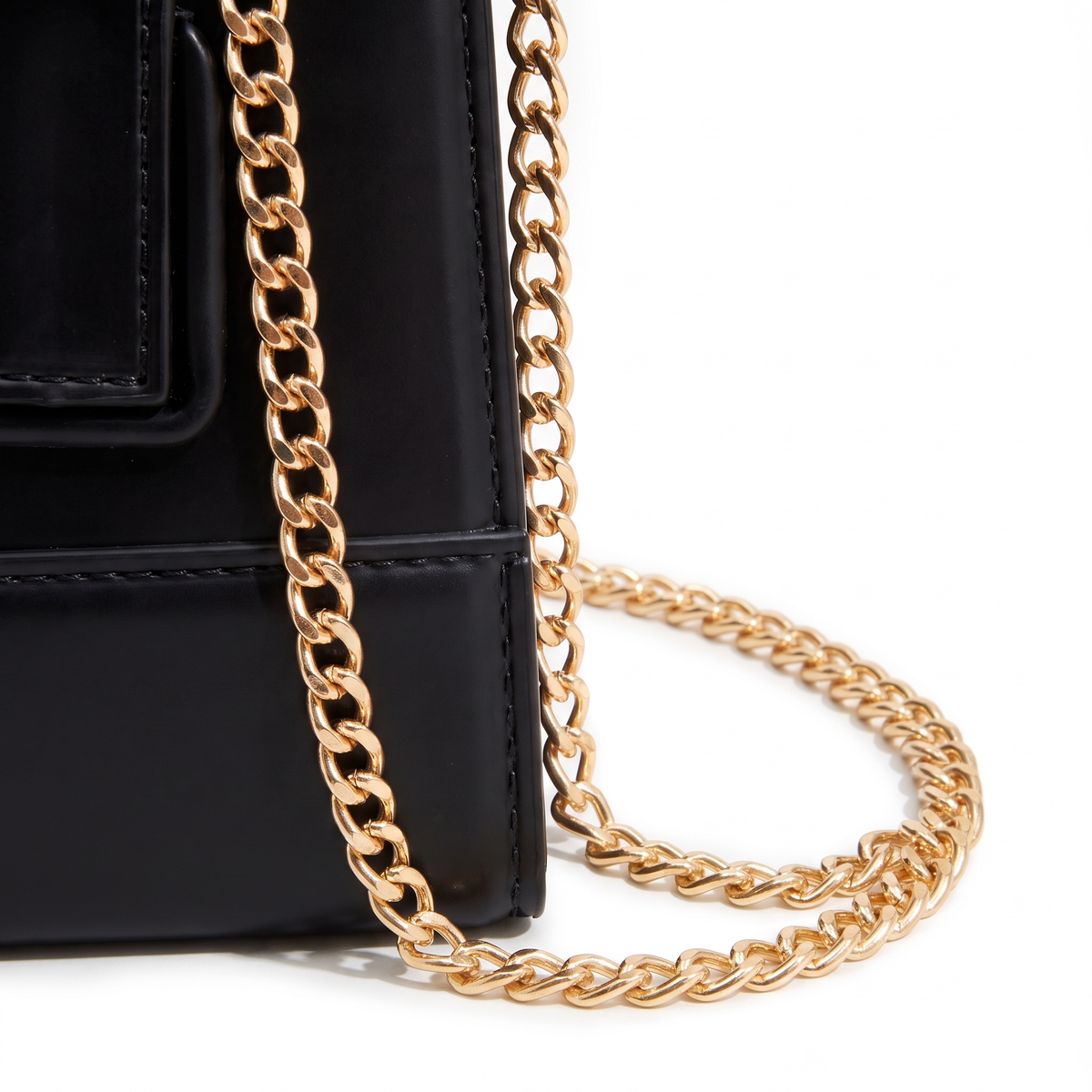 Women's Matte Faux Leather Mini Top Handle Bag, detail close-up