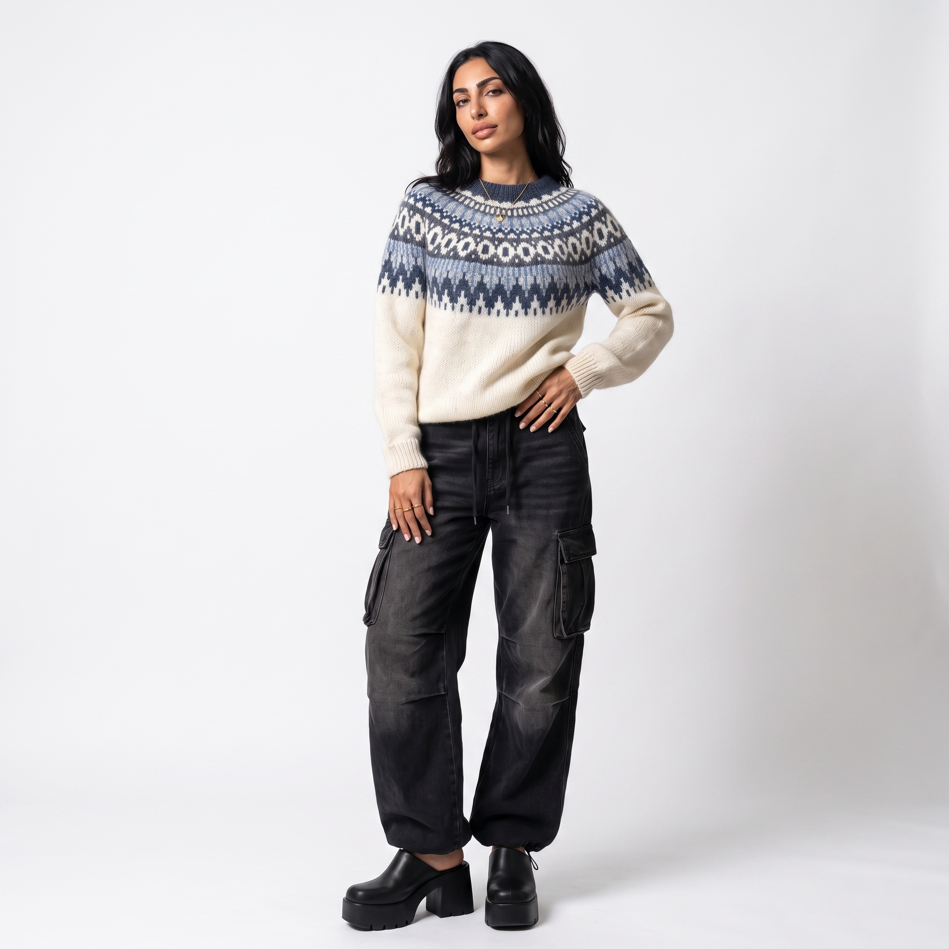Sunoire Nordic Fair Isle Knit Sweater front hero