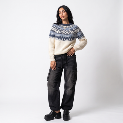 Sunoire Nordic Fair Isle Knit Sweater front hero