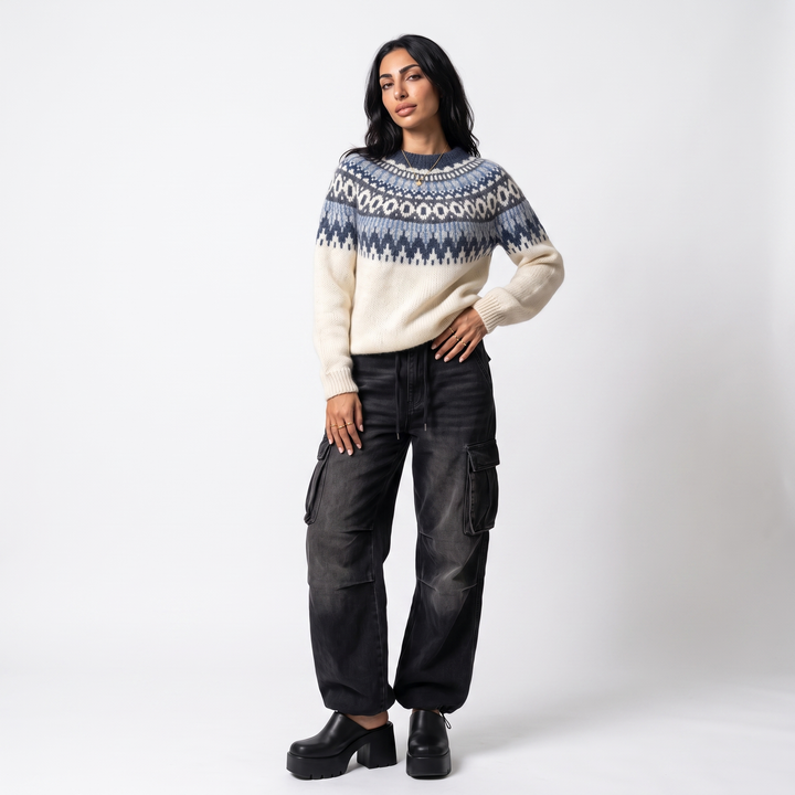 Sunoire Nordic Fair Isle Knit Sweater front hero