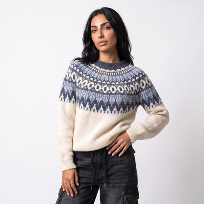 Sunoire Nordic Fair Isle Knit Sweater top alt crop 1