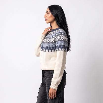 Sunoire Nordic Fair Isle Knit Sweater top side crop