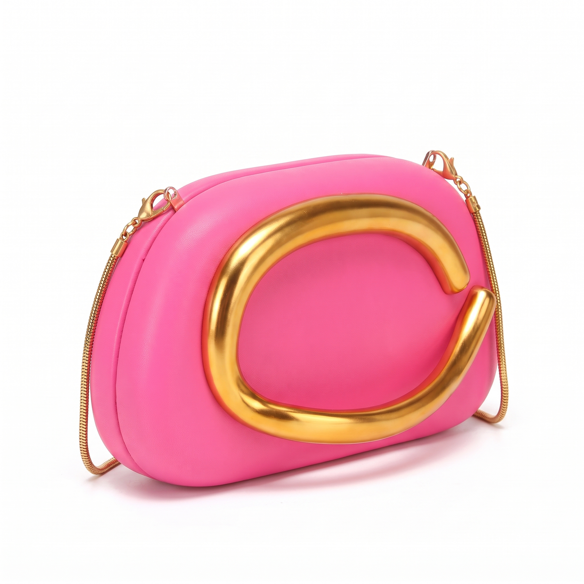 Women's Oval Box Clutch, three-quarter view