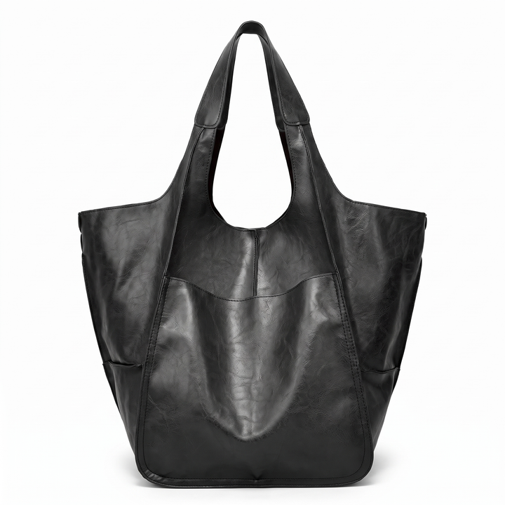 Women's Oversized Slouchy Faux Leather Tote Bag, front view