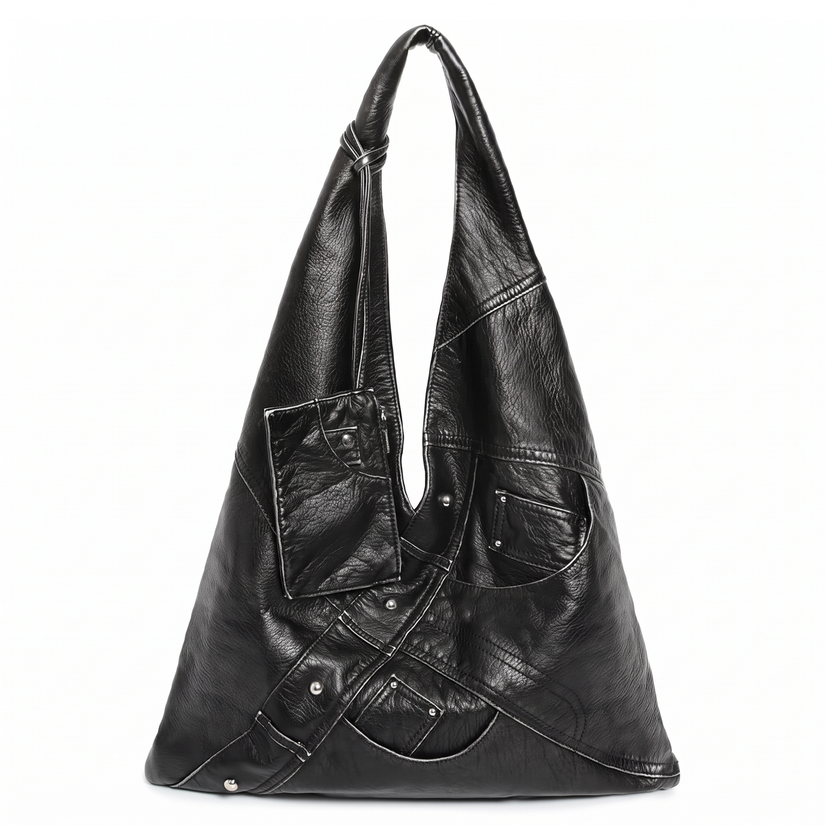 Women's Patchwork Faux Leather Hobo Bag, front view