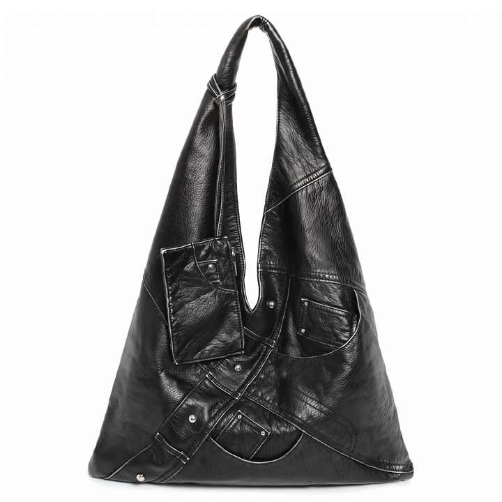 Women's Patchwork Faux Leather Hobo Bag, front view