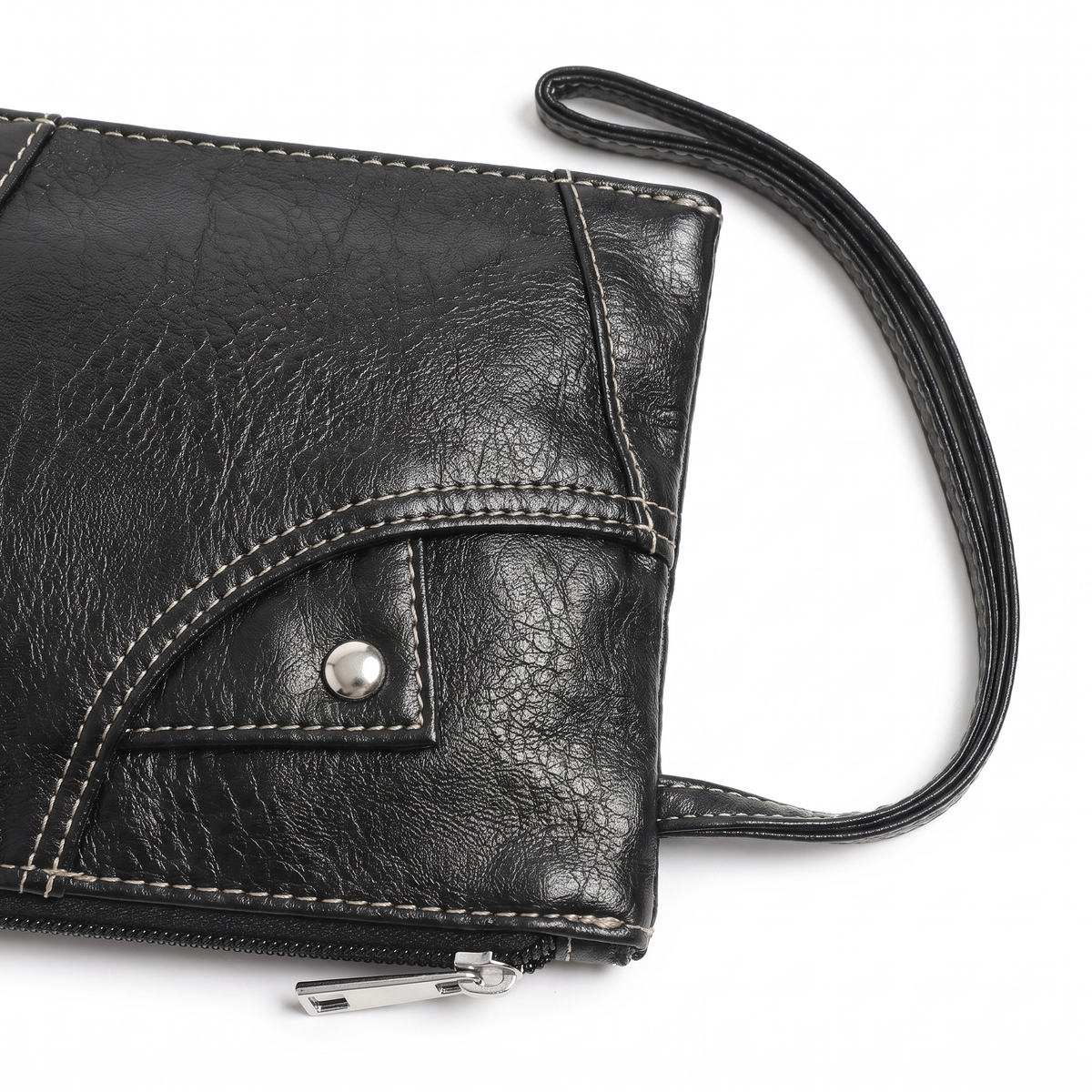 Women's Patchwork Faux Leather Hobo Bag, hardware close-up