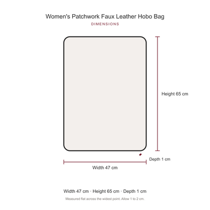 Women's Patchwork Faux Leather Hobo Bag, dimensions