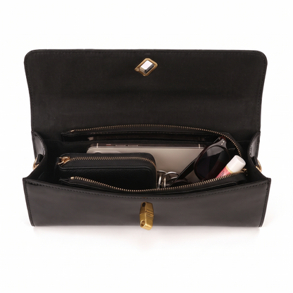 Women's Patent Faux Leather Baguette Bag, interior