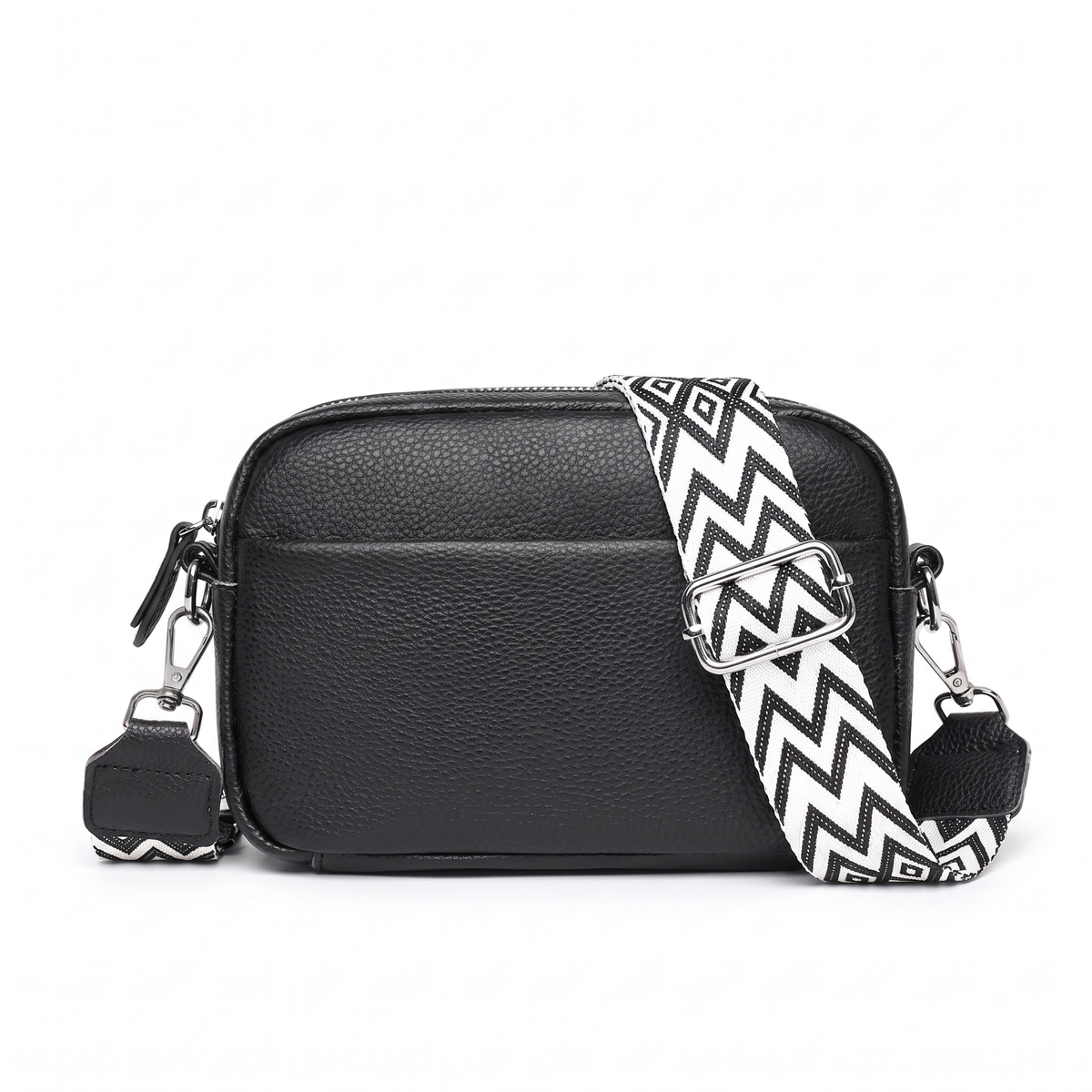 Women's Pebbled Faux Leather Box Crossbody Bag, front view