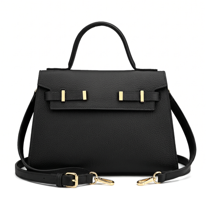 Women's Pebbled Faux Leather Top Handle Bag, front view