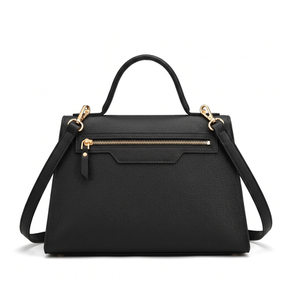 Women's Pebbled Faux Leather Top Handle Bag, back view