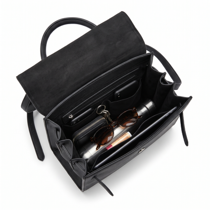 Women's Pebbled Faux Leather Top Handle Bag, interior
