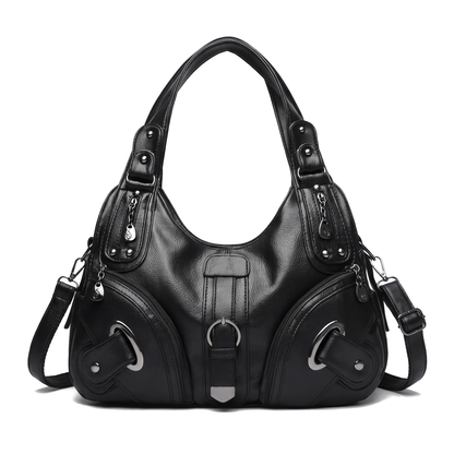 Women's Pebbled Vegan Leather Hobo Bag, front view