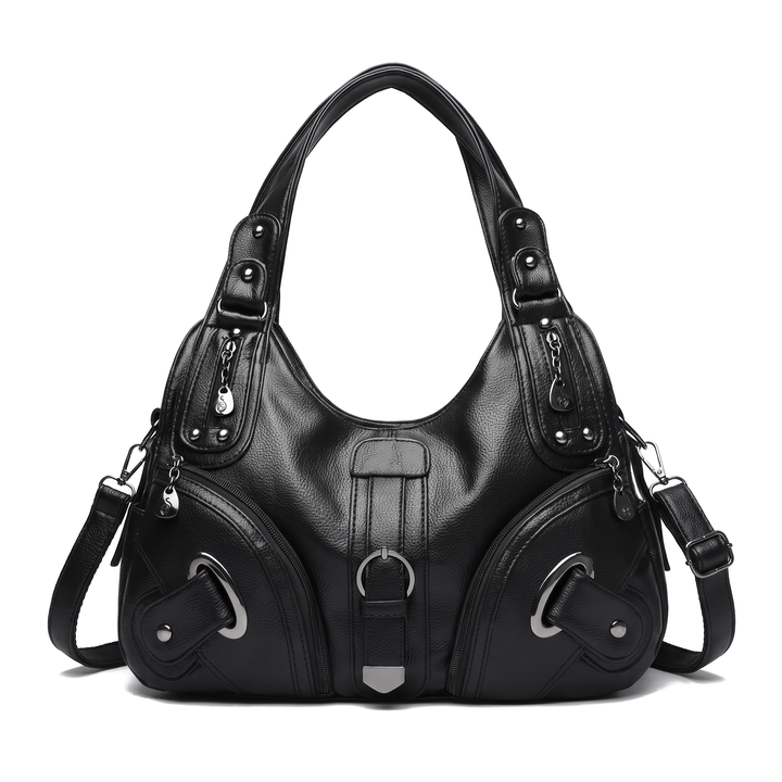 Women's Pebbled Vegan Leather Hobo Bag, front view