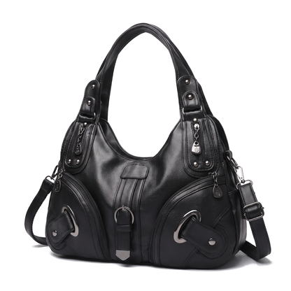 Women's Pebbled Vegan Leather Hobo Bag, three-quarter view