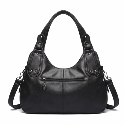 Women's Pebbled Vegan Leather Hobo Bag, back view