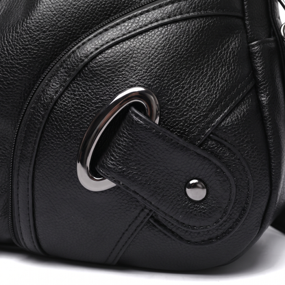 Women's Pebbled Vegan Leather Hobo Bag, hardware close-up