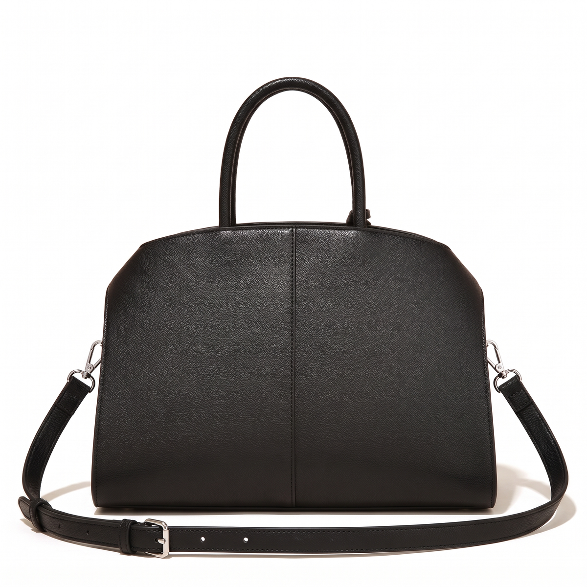 Women's Pebbled Faux Leather Top Handle Bag, back view