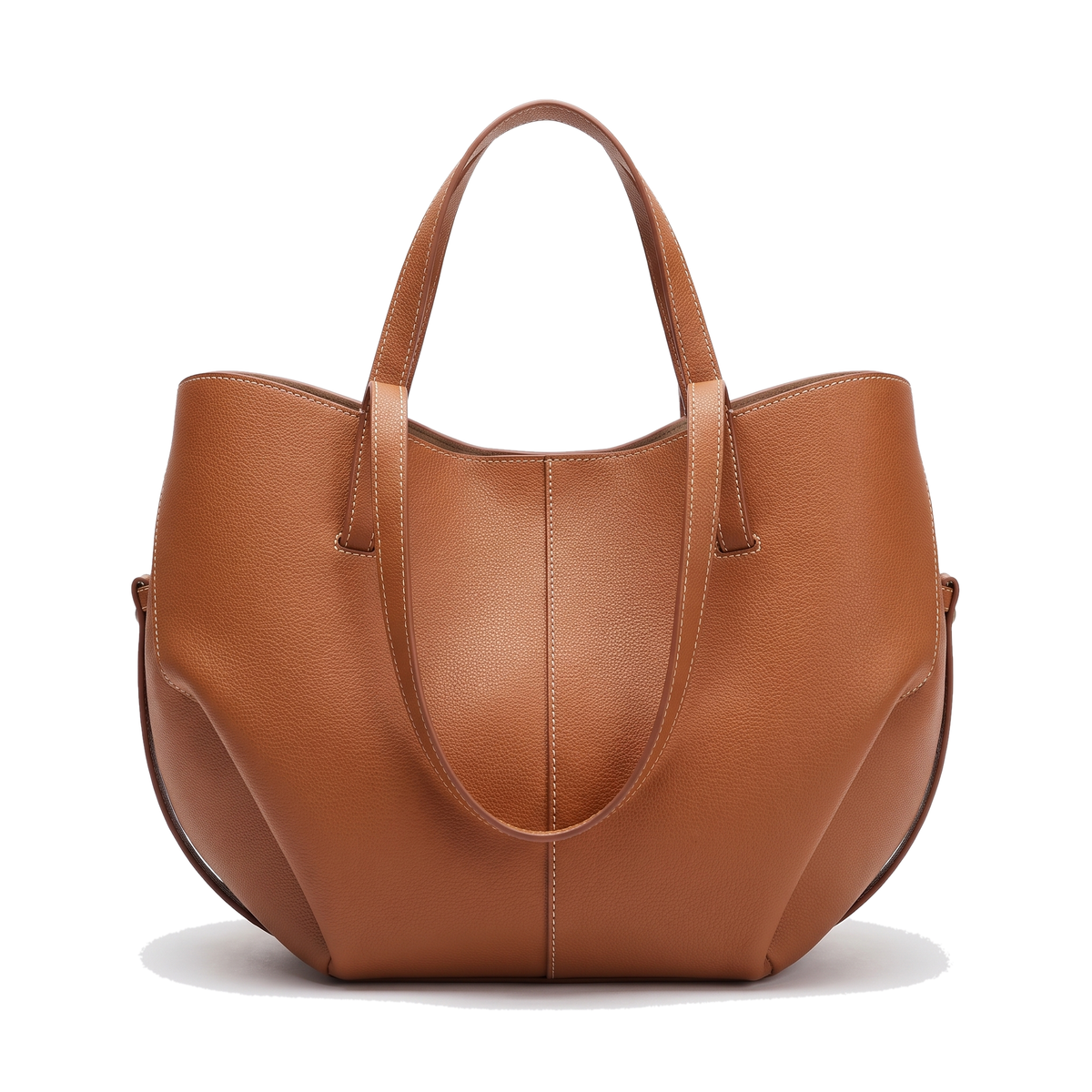 Women's Pebbled Faux Leather Winged Tote Bag, front view