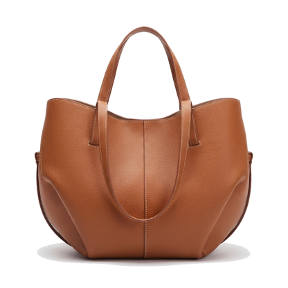 Women's Pebbled Faux Leather Winged Tote Bag, front view