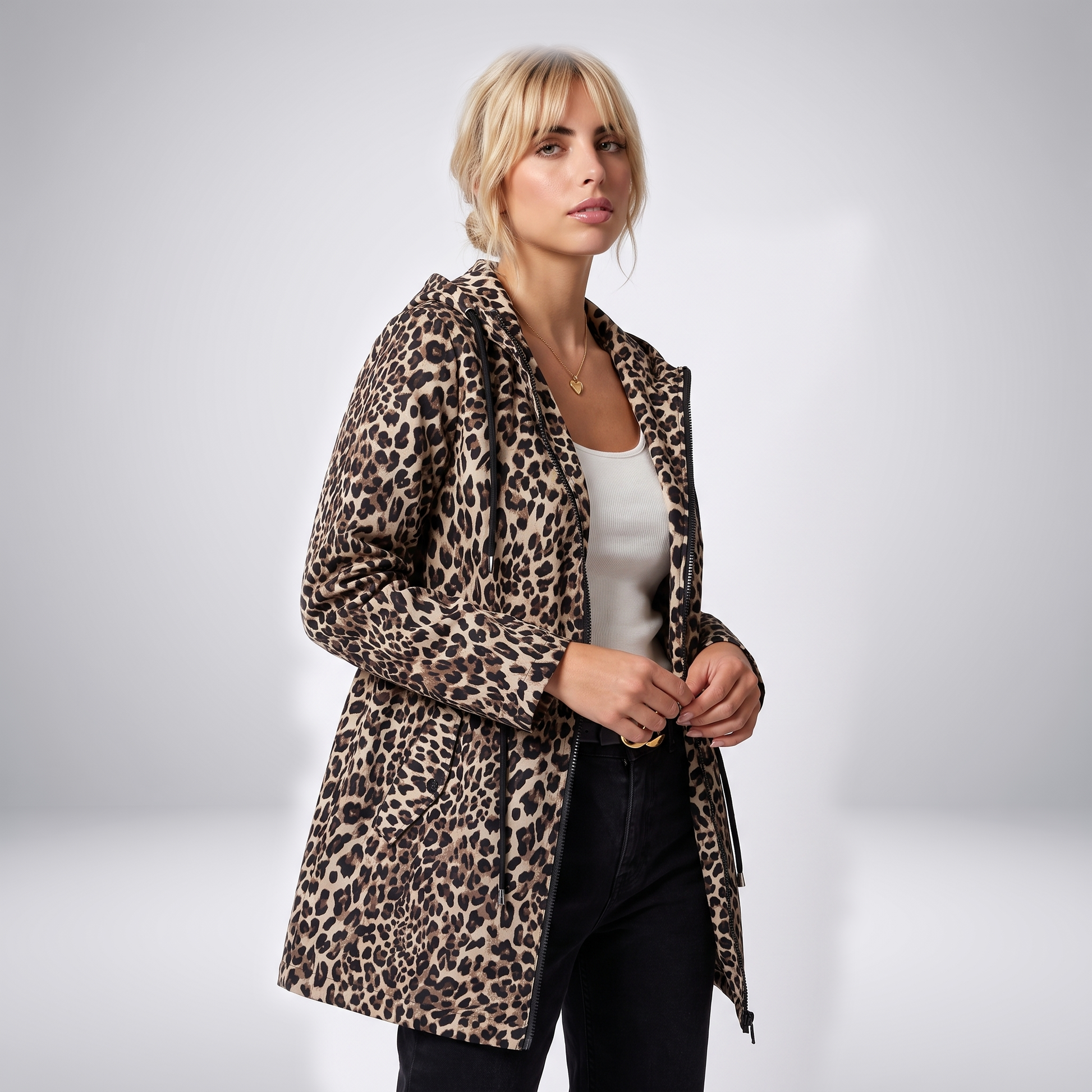 Sunoire womens reversible polyester coat with hood and zip pockets top crop 3q 01