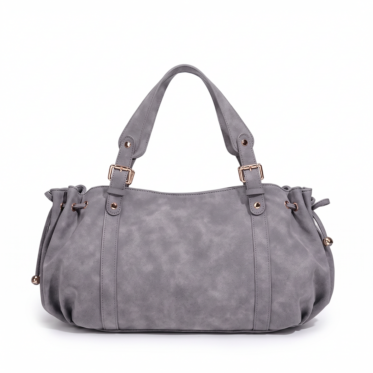 Women's Ruched Faux Suede Hobo Bag, front view