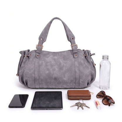 Women's Ruched Faux Suede Hobo Bag, what fits inside