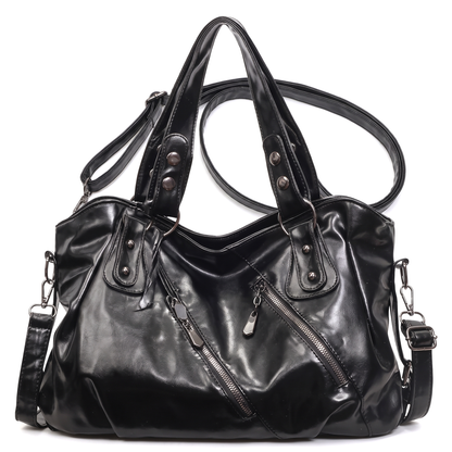 Women's Slouchy Vegan Leather Hobo Bag, front view