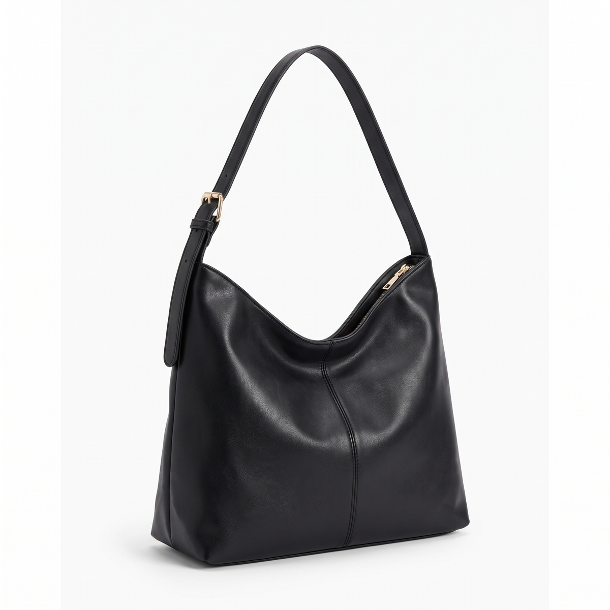 Women's Slouchy Faux Leather Hobo Bag, three-quarter view