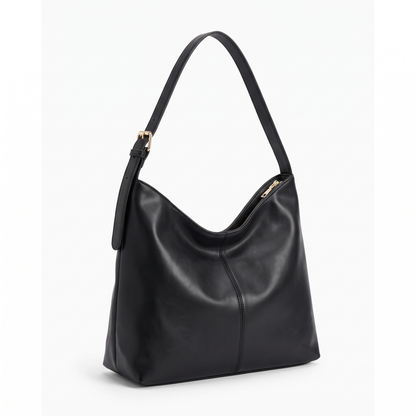 Women's Slouchy Faux Leather Hobo Bag, three-quarter view